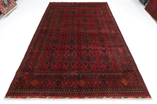 202 x 300 cm | Red Khal Mohammadi Afghan Tribal Hand Knotted Wool Carpet