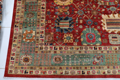 405 x 499 cm | Large Serapi Red Design Hand Knotted Wool Afghan Carpet
