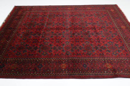 202 x 300 cm | Red Khal Mohammadi Afghan Tribal Hand Knotted Wool Carpet