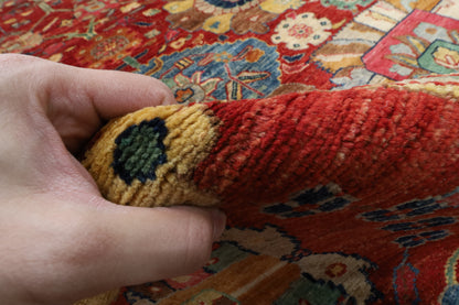 405 x 499 cm | Large Serapi Red Design Hand Knotted Wool Afghan Carpet