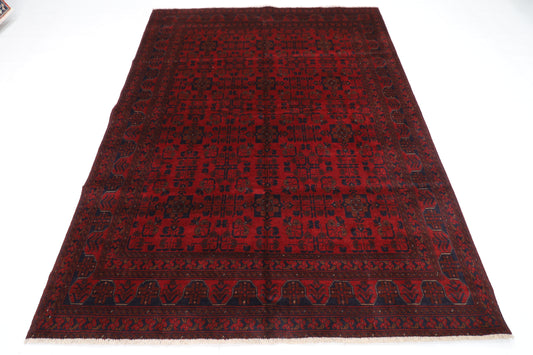 174 x 232 cm | Red Khal Mohammadi Afghan Tribal Hand Knotted Wool Carpet