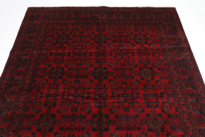 174 x 232 cm | Red Khal Mohammadi Afghan Tribal Hand Knotted Wool Carpet