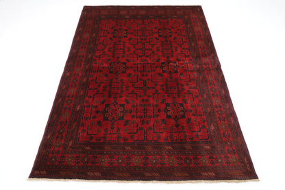 145 x 195 cm | Red Khal Mohammadi Afghan Tribal Hand Knotted Wool Carpet