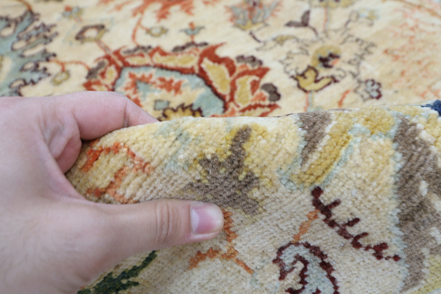 93 x 356 cm | Hallway Tribal beige Rug Afghan Hand Knotted Veg dye Wool carpet