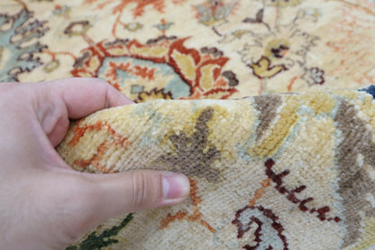93 x 356 cm | Hallway Tribal beige Rug Afghan Hand Knotted Veg dye Wool carpet