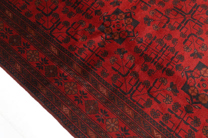 145 x 195 cm | Red Khal Mohammadi Afghan Tribal Hand Knotted Wool Carpet
