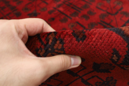 145 x 195 cm | Red Khal Mohammadi Afghan Tribal Hand Knotted Wool Carpet
