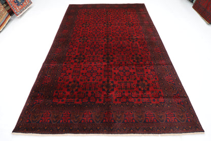 196 x 296 cm | Red Khal Mohammadi Afghan Tribal Hand Knotted Wool Carpet