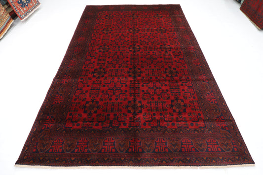 196 x 296 cm | Red Khal Mohammadi Afghan Tribal Hand Knotted Wool Carpet