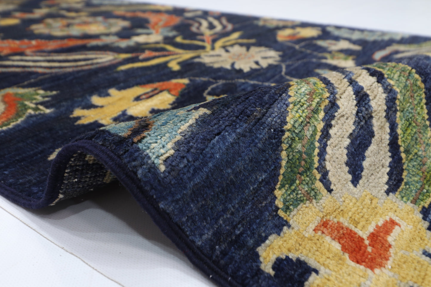 84 x 300 cm | Hallway Tribal suzani Blue Rug Afghan Hand Knotted Veg dye Wool carpet