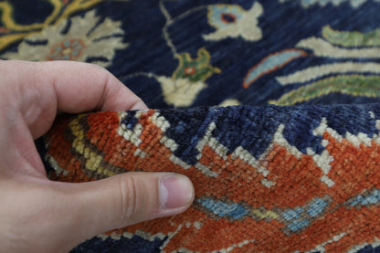 84 x 300 cm | Hallway Tribal suzani Blue Rug Afghan Hand Knotted Veg dye Wool carpet