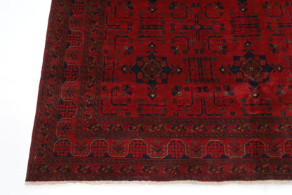 204 x 298 cm | Red Khal Mohammadi Afghan Tribal Hand Knotted Wool Carpet
