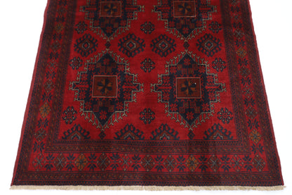 129 x 198 cm | Red Khal Mohammadi Afghan Tribal Hand Knotted Wool Carpet