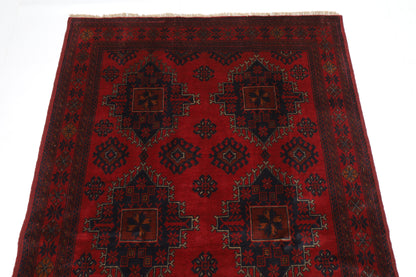 129 x 198 cm | Red Khal Mohammadi Afghan Tribal Hand Knotted Wool Carpet