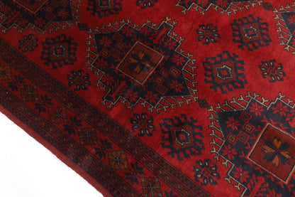 129 x 198 cm | Red Khal Mohammadi Afghan Tribal Hand Knotted Wool Carpet