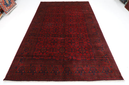 198 x 293 cm | Red Khal Mohammadi Afghan Tribal Hand Knotted Wool Carpet