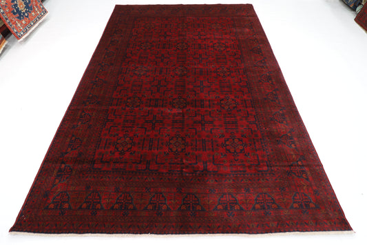 198 x 293 cm | Red Khal Mohammadi Afghan Tribal Hand Knotted Wool Carpet