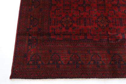 198 x 293 cm | Red Khal Mohammadi Afghan Tribal Hand Knotted Wool Carpet
