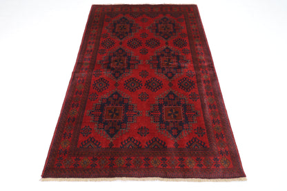 128 x 193 cm | Red Khal Mohammadi Afghan Tribal Hand Knotted Wool Carpet