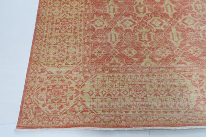 306 x 420 cm | Floral Pink Design Hand Knotted Wool Afghan Carpet