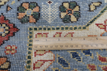80 x 344 cm | Hallway Mamluk Blue Rug Afghan Hand Knotted Veg dye Wool carpet