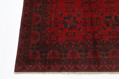 155 x 200 cm | Red Khal Mohammadi Afghan Tribal Hand Knotted Wool Carpet
