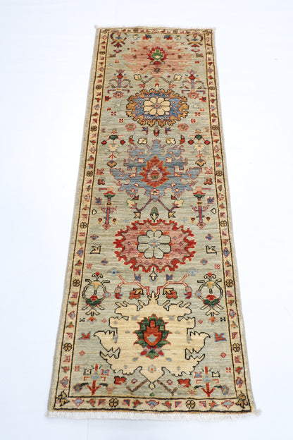 61 x 176 cm | Hallway bidjar Gray Rug Afghan Hand Knotted Veg dye Wool carpet