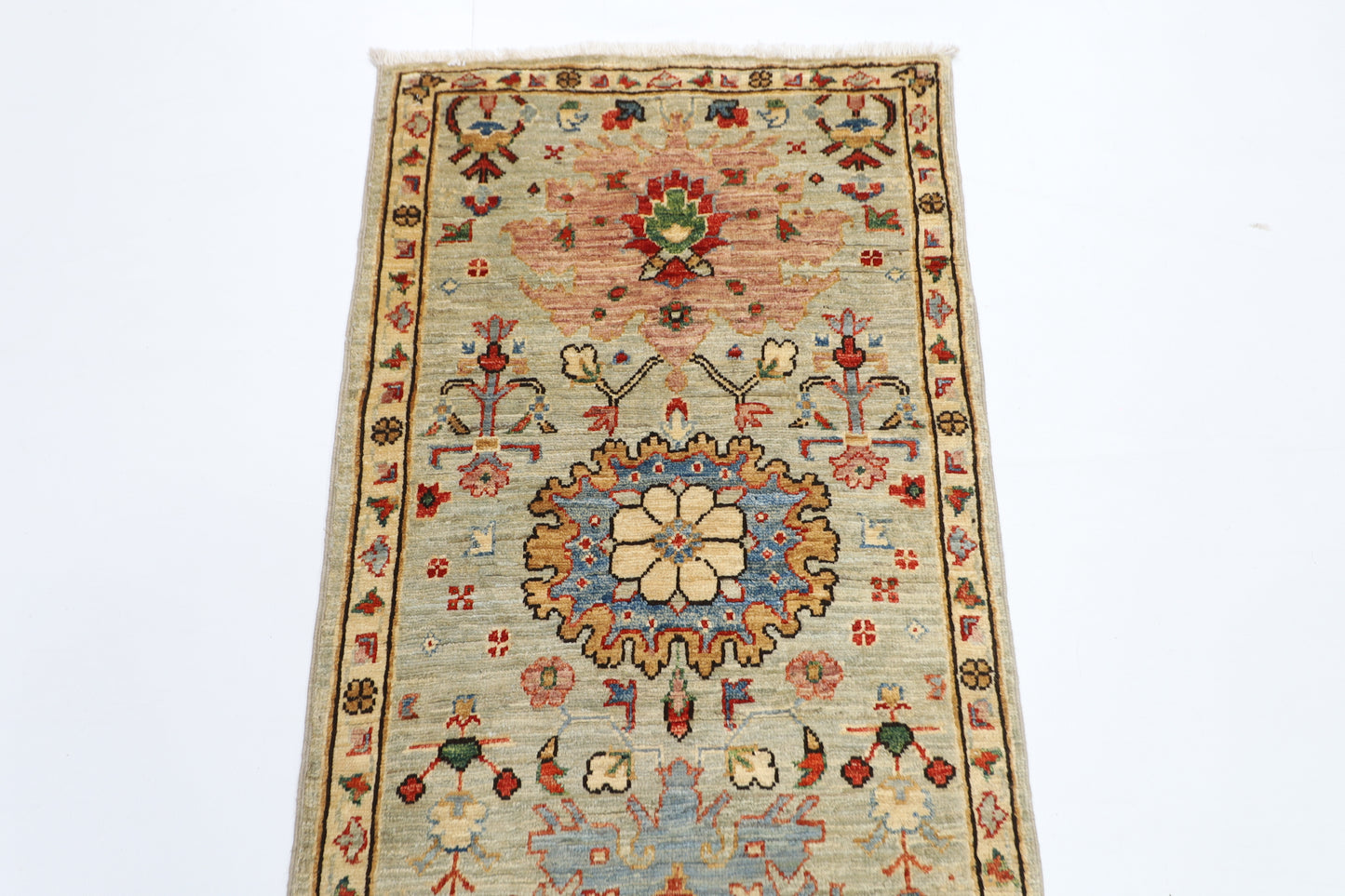 61 x 176 cm | Hallway bidjar Gray Rug Afghan Hand Knotted Veg dye Wool carpet