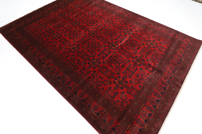 203 x 290 cm | Red Khal Mohammadi Afghan Tribal Hand Knotted Wool Carpet