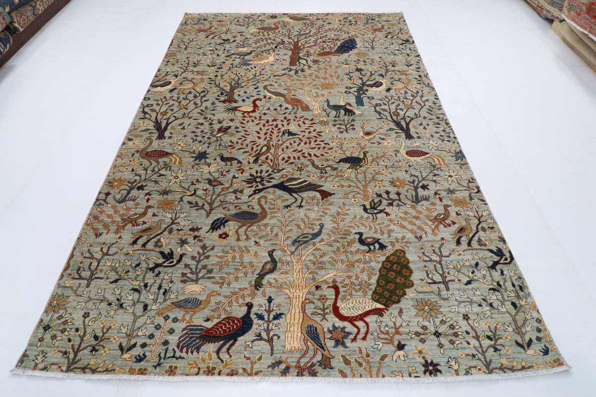 200 x 300 cm | Birds Design Hand Knotted Wool Afghan Carpet