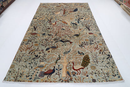 200 x 300 cm | Birds Design Hand Knotted Wool Afghan Carpet