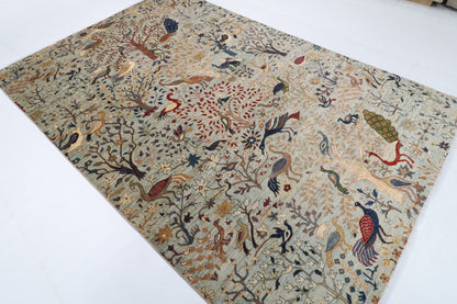 200 x 300 cm | Birds Design Hand Knotted Wool Afghan Carpet