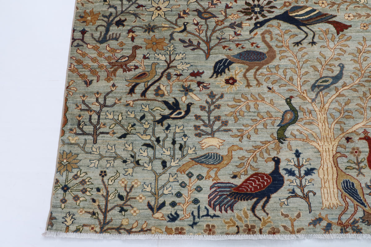 200 x 300 cm | Birds Design Hand Knotted Wool Afghan Carpet