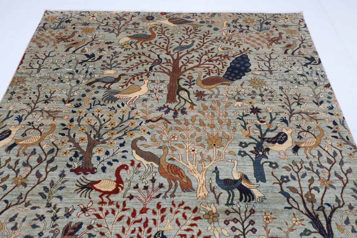 200 x 300 cm | Birds Design Hand Knotted Wool Afghan Carpet