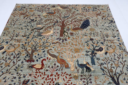 200 x 300 cm | Birds Design Hand Knotted Wool Afghan Carpet