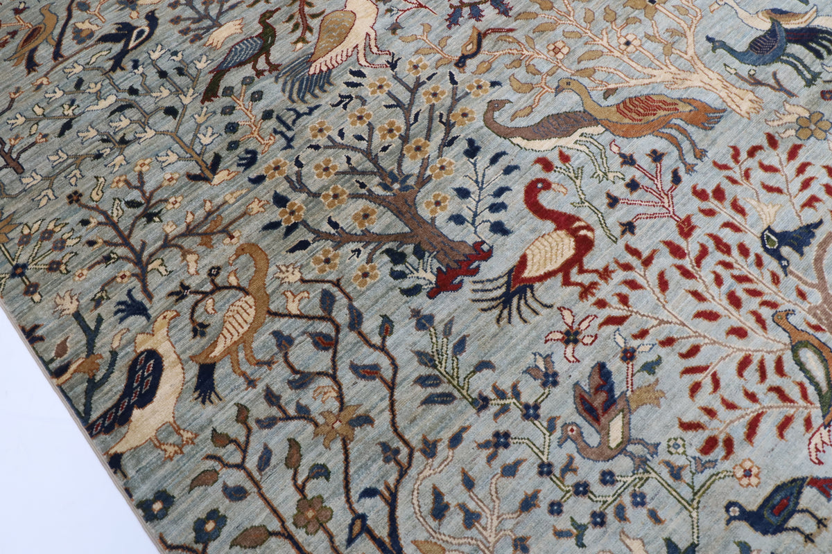 200 x 300 cm | Birds Design Hand Knotted Wool Afghan Carpet