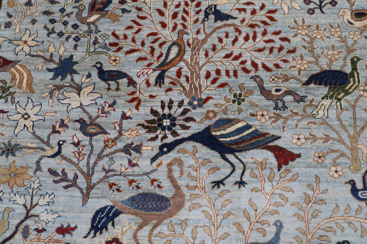 200 x 300 cm | Birds Design Hand Knotted Wool Afghan Carpet
