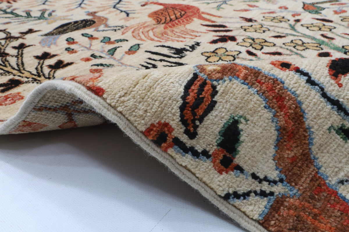 176 x 250 cm | Birds Design Hand Knotted Wool Afghan Carpet