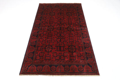 127 x 193 cm | Red Khal Mohammadi Afghan Tribal Hand Knotted Wool Carpet