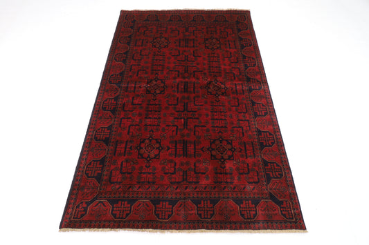 127 x 193 cm | Red Khal Mohammadi Afghan Tribal Hand Knotted Wool Carpet