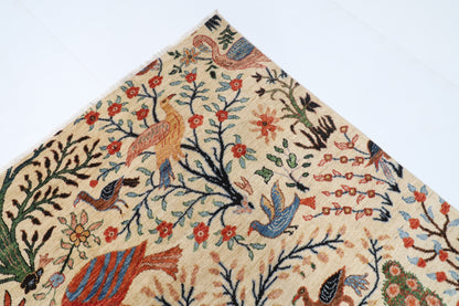 176 x 250 cm | Birds Design Hand Knotted Wool Afghan Carpet