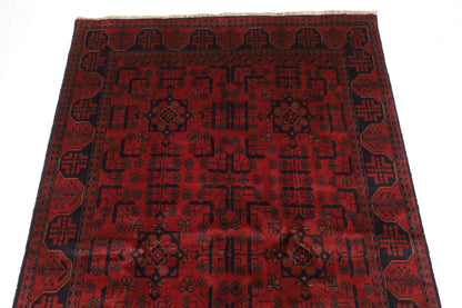 127 x 193 cm | Red Khal Mohammadi Afghan Tribal Hand Knotted Wool Carpet