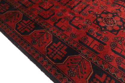 127 x 193 cm | Red Khal Mohammadi Afghan Tribal Hand Knotted Wool Carpet