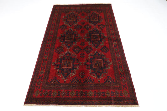 130 x 200 cm | Red Khal Mohammadi Afghan Tribal Hand Knotted Wool Carpet