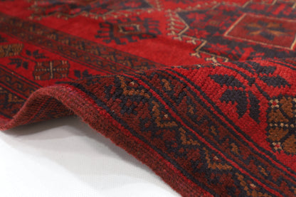 130 x 200 cm | Red Khal Mohammadi Afghan Tribal Hand Knotted Wool Carpet