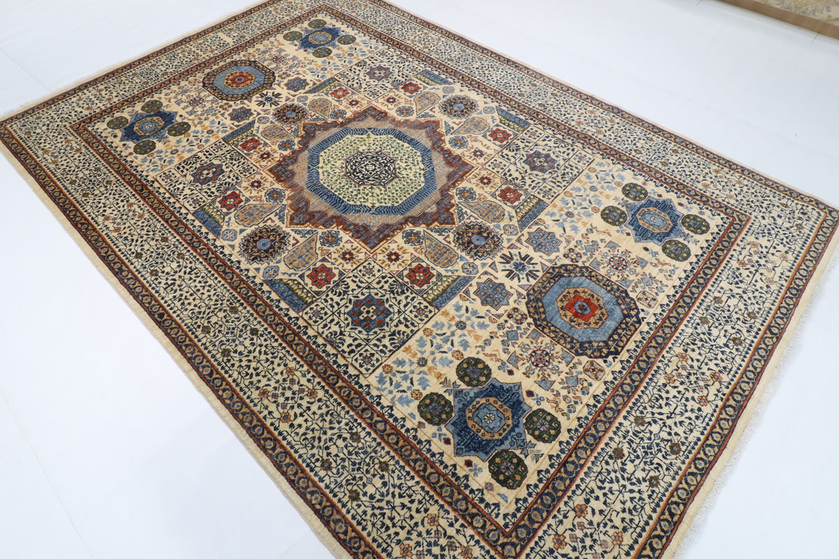 200 x 294 cm | Mamluk Design Hand Knotted Wool Afghan Carpet