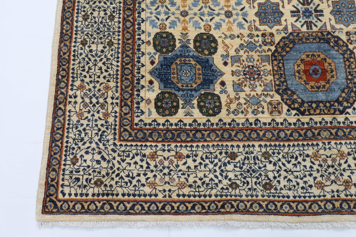 200 x 294 cm | Mamluk Design Hand Knotted Wool Afghan Carpet