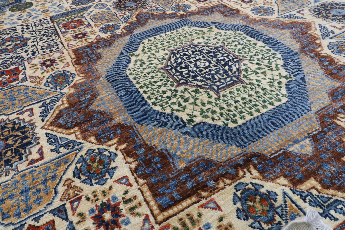 200 x 294 cm | Mamluk Design Hand Knotted Wool Afghan Carpet