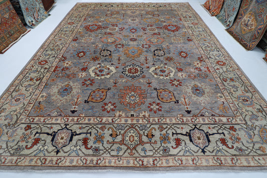 315 x 422 cm | Bidjar Gray Large Area Rug Afghan Hand Knotted Veg Dye Wool carpet