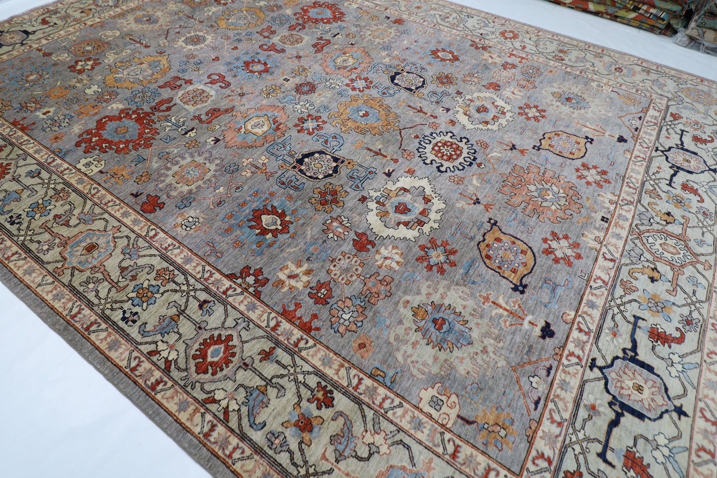 315 x 422 cm | Bidjar Gray Large Area Rug Afghan Hand Knotted Veg Dye Wool carpet